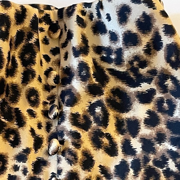 Women's Leopard Animal Print High Low Ruffled Skirt, Sz S - Picture 4 of 15
